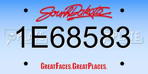 1E68583 South Dakota License Plate