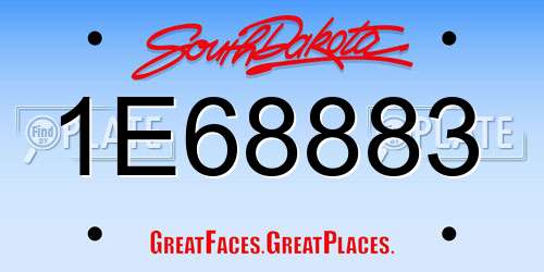 1E68883 South Dakota License Plate