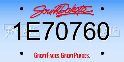 1E70760 South Dakota License Plate