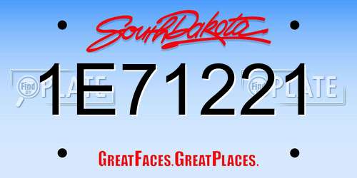 1E71221 South Dakota License Plate