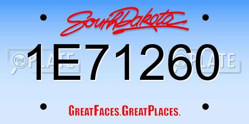 1E71260 South Dakota License Plate