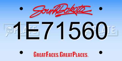 1E71560 South Dakota License Plate