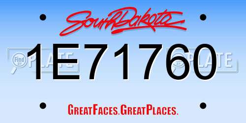 1E71760 South Dakota License Plate