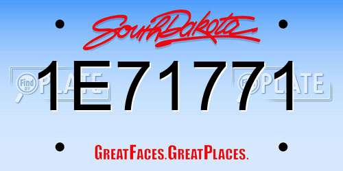 1E71771 South Dakota License Plate