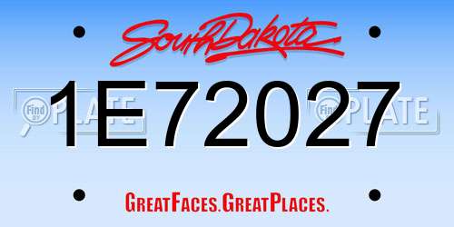1E72027 South Dakota License Plate