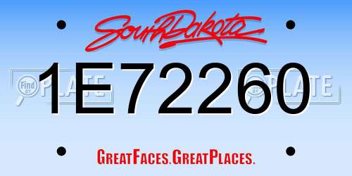1E72260 South Dakota License Plate