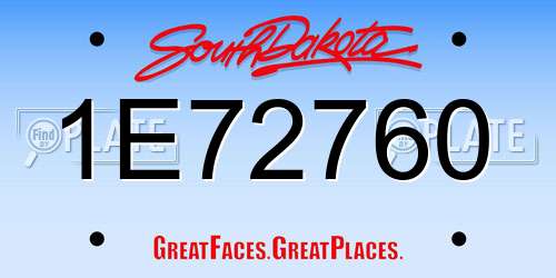 1E72760 South Dakota License Plate