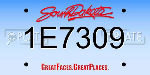 1E7309 South Dakota License Plate