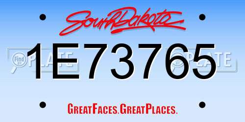 1E73765 South Dakota License Plate