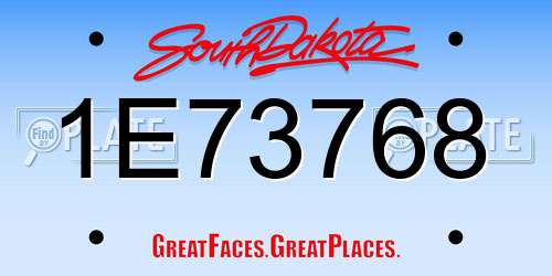 1E73768 South Dakota License Plate