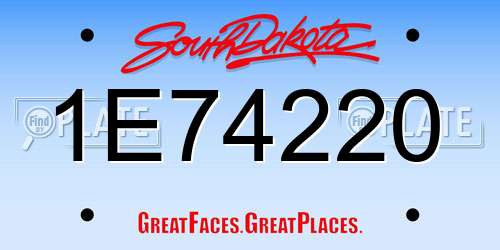 1E74220 South Dakota License Plate
