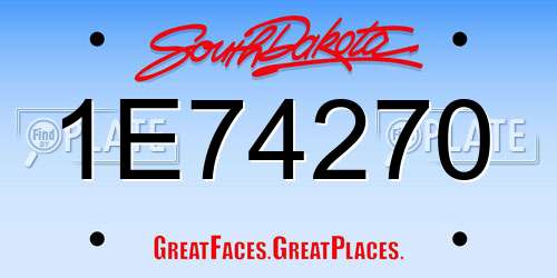 1E74270 South Dakota License Plate