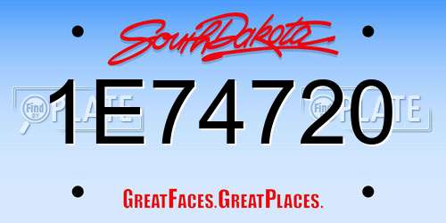 1E74720 South Dakota License Plate