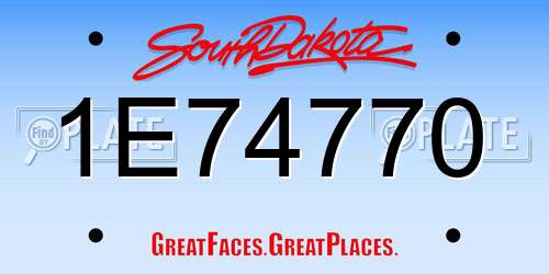 1E74770 South Dakota License Plate