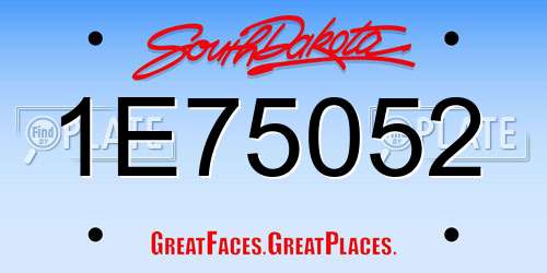 1E75052 South Dakota License Plate