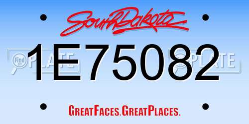 1E75082 South Dakota License Plate