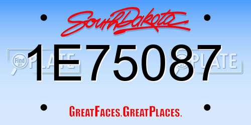 1E75087 South Dakota License Plate