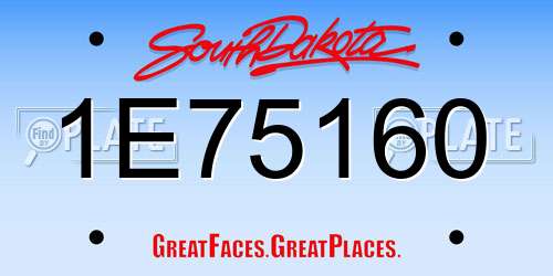 1E75160 South Dakota License Plate