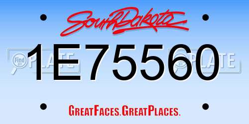 1E75560 South Dakota License Plate