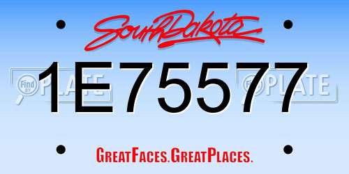 1E75577 South Dakota License Plate