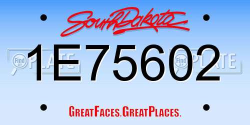 1E75602 South Dakota License Plate