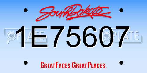 1E75607 South Dakota License Plate