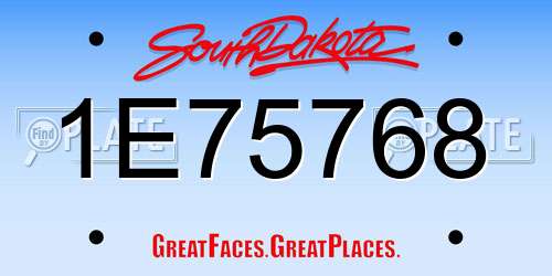1E75768 South Dakota License Plate