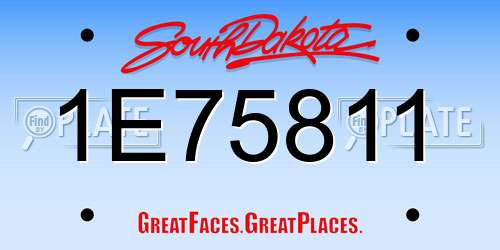 1E75811 South Dakota License Plate