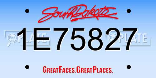 1E75827 South Dakota License Plate