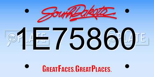1E75860 South Dakota License Plate
