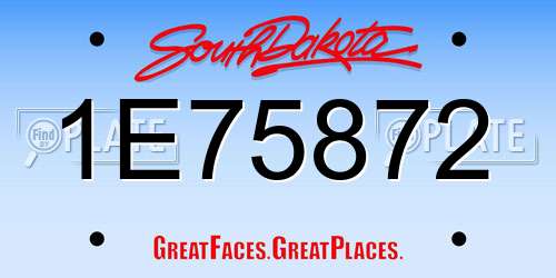 1E75872 South Dakota License Plate