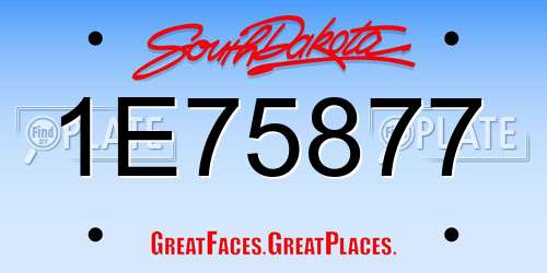 1E75877 South Dakota License Plate