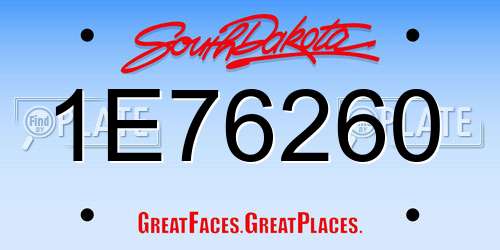 1E76260 South Dakota License Plate