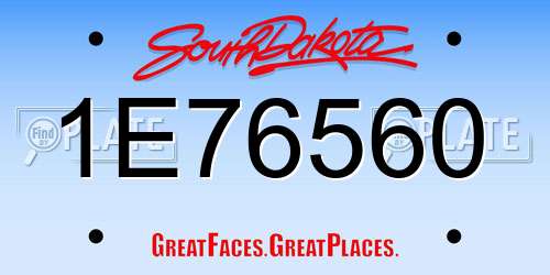 1E76560 South Dakota License Plate