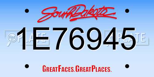 1E76945 South Dakota License Plate