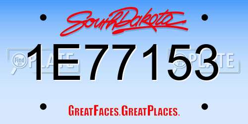 1E77153 South Dakota License Plate