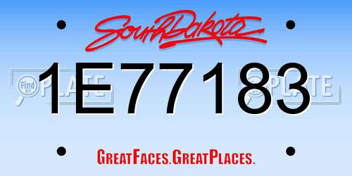 1E77183 South Dakota License Plate