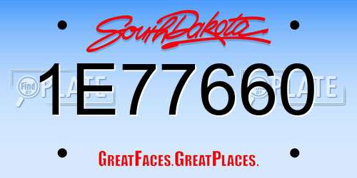 1E77660 South Dakota License Plate