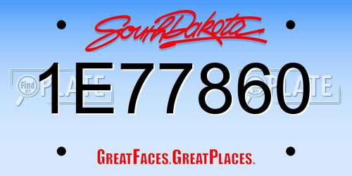 1E77860 South Dakota License Plate