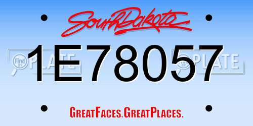 1E78057 South Dakota License Plate