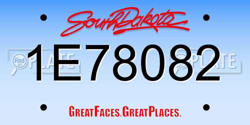 1E78082 South Dakota License Plate