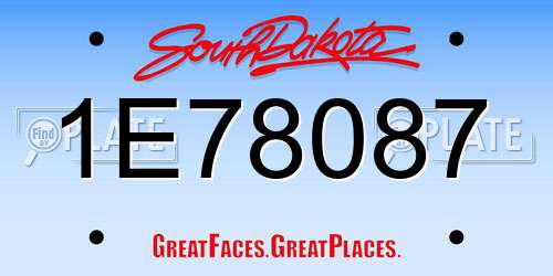 1E78087 South Dakota License Plate