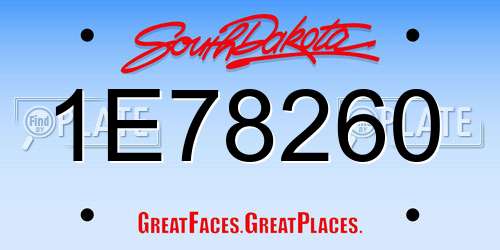 1E78260 South Dakota License Plate
