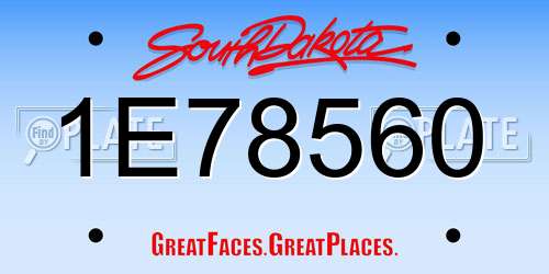 1E78560 South Dakota License Plate