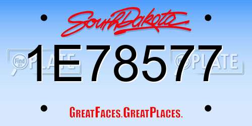 1E78577 South Dakota License Plate