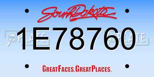 1E78760 South Dakota License Plate