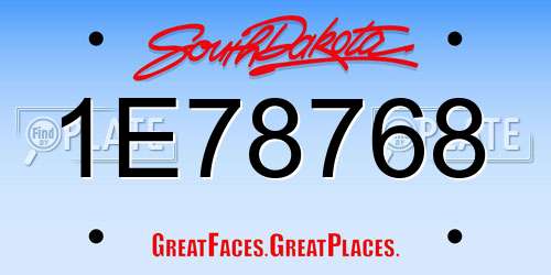 1E78768 South Dakota License Plate