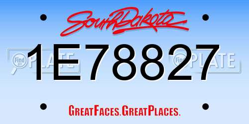 1E78827 South Dakota License Plate