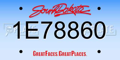 1E78860 South Dakota License Plate