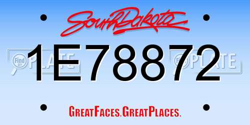 1E78872 South Dakota License Plate